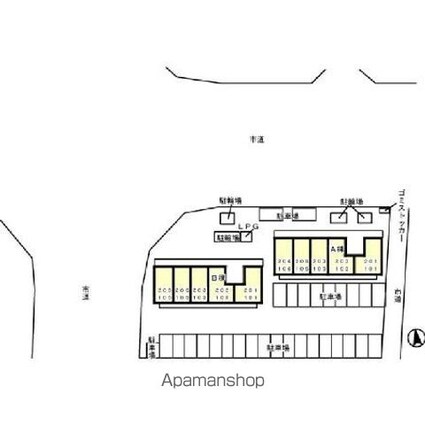 グランドセントレア８８８　Ａ・Ｂ[1K/33.32m2]の配置図