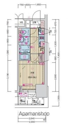 プレサンス名古屋幅下ファビュラス[1K/21.46m2]の間取図