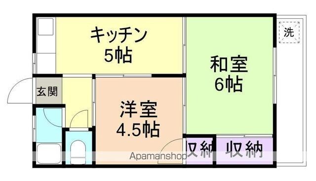 和歌山県和歌山市延時[2K/32.4m2]の間取図