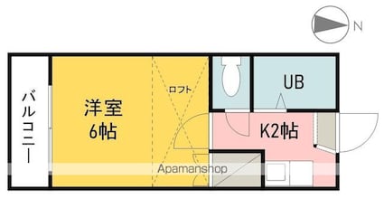 アチェロ[1K/18m2]の間取図