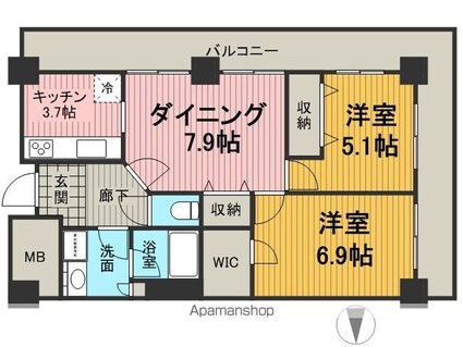 イーストコア曳舟一番館[2DK/55.17m2]の間取図