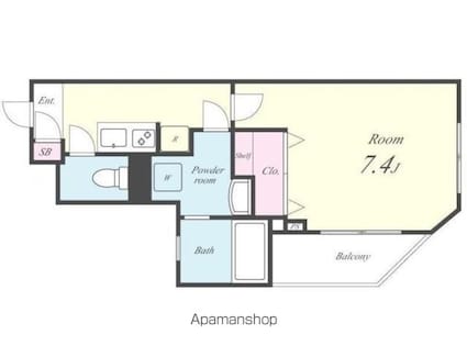 グランディール門前仲町[1K/26.95m2]の間取図