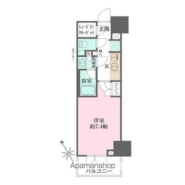 ルフォンプログレ四谷[1K/25.08m2]の間取図