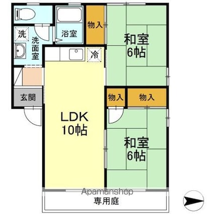 セジュールいおき[2LDK/51.65m2]の間取図