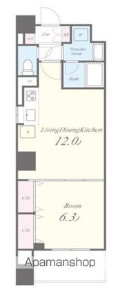 アヴァンタージュ浅草[1LDK/43.01m2]の間取図