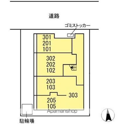 ヴェルドミール[1LDK/43.71m2]の配置図
