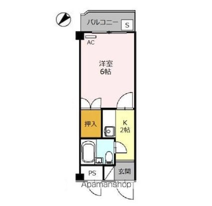 コーポ朝倉[1K/18.9m2]の間取図