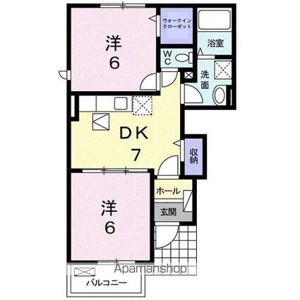 アンダンテ　イースト　Ａ[2DK/45.31m2]の間取図