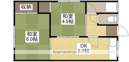 寿荘[2DK/45m2]の間取図