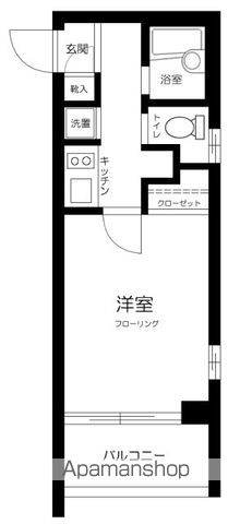 東京都目黒区中町１丁目[1K/21.48m2]の間取図