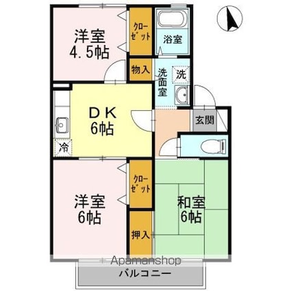 岩手県盛岡市永井[3DK/52.99m2]の間取図