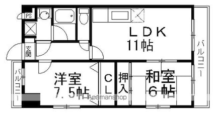 エスペラント[2LDK/57m2]の間取図