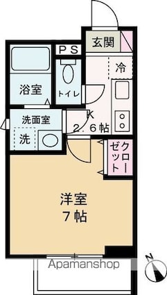 Ｃｈａｔｅｌｏ[1K/24.21m2]の間取図
