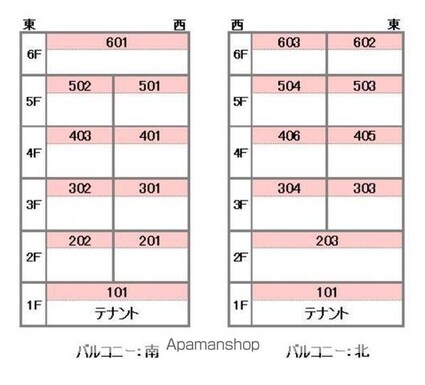 セレナ湊町[1K/37m2]の配置図