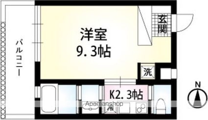 ノワールブラン[1K/30m2]の間取図
