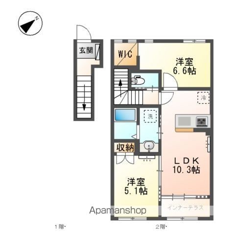 【国立市青柳のアパートの間取り】