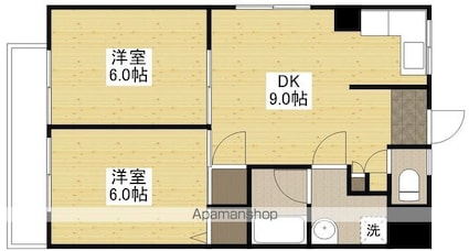 ヒロシマＫＳビル[2DK/50.05m2]の間取図