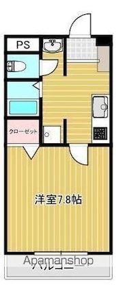 メゾンドゥボヌール[1K/27m2]の間取図