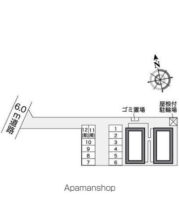 レオパレスサンクラ[1K/20.28m2]の配置図