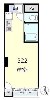 シャルマン築地明石町[1R/20.38m2]の間取図