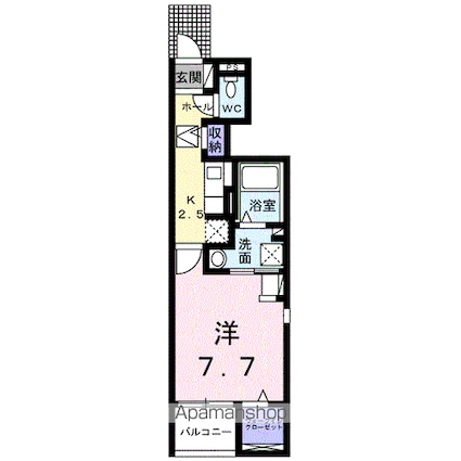 アクアプラ浅江６　Ⅰ[1K/29.12m2]の間取図