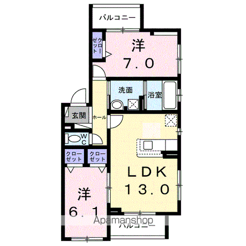 【ベルフルール綱島の間取り】