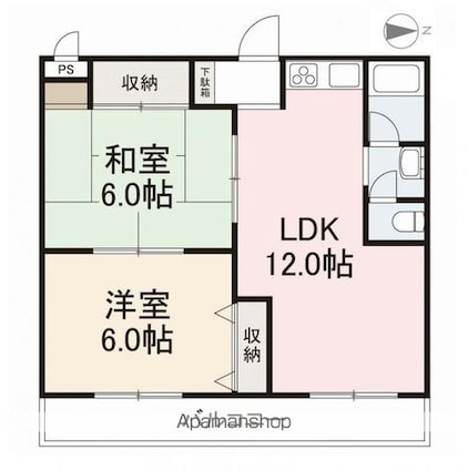 中村第一ビル[2LDK/58.5m2]の間取図