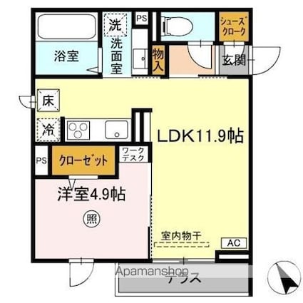Ｓｅｒｅｎｖｉｔａ　ｗｅｓｔ（セレウィータ　ウェスト）[1LDK/40.94m2]の間取図
