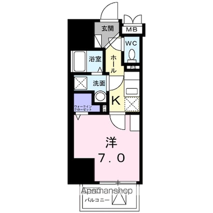 Ｅ．ステージ　新御徒町[1K/26.16m2]の間取図