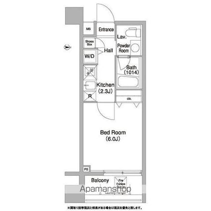コンフォリア本所吾妻橋[1K/20.88m2]の間取図