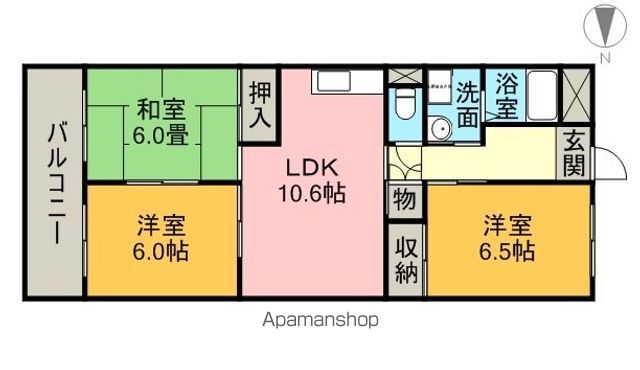 本宮ハイツ山田の間取り写真