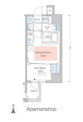 アーバネックス深川木場[1DK/25.55m2]の間取図