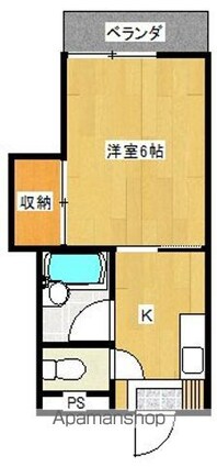 ピアハウスかまたＡ棟[1R/20.5m2]の間取図