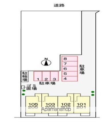 サージュ・フロレスタ[1LDK/43.8m2]の配置図
