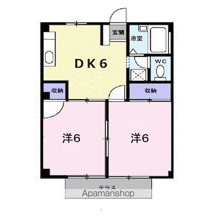 シティハイツ高橋Ａ[2DK/39.6m2]の間取図