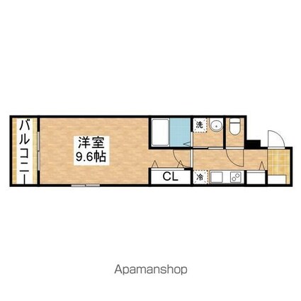 コーポハピネス白砂[1K/31.21m2]の間取図
