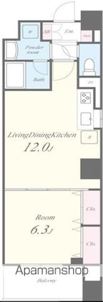 アヴァンタージュ浅草[1LDK/43.01m2]の間取図