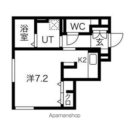 ＷＥＬＬ　ＣＯＵＲＴ　ＫＡＮＤＡ[1K/27.72m2]の間取図