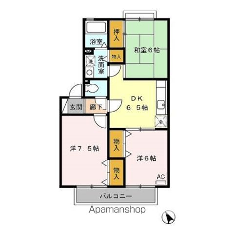 日野市平山のアパートの間取り