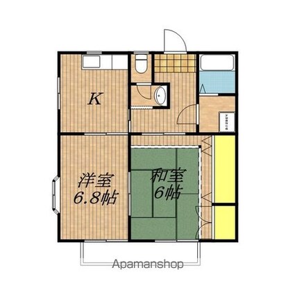 城ヶ丘ハイツ[2K/48.6m2]の間取図