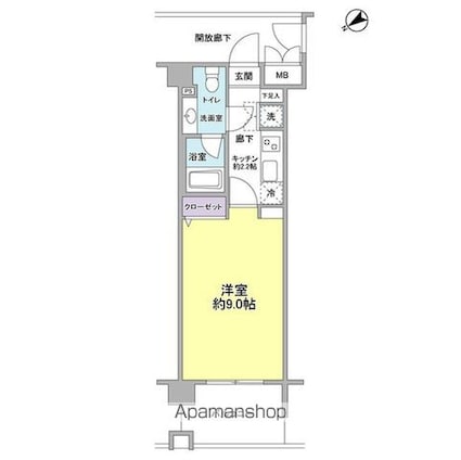 アルクス[1K/27.2m2]の間取図