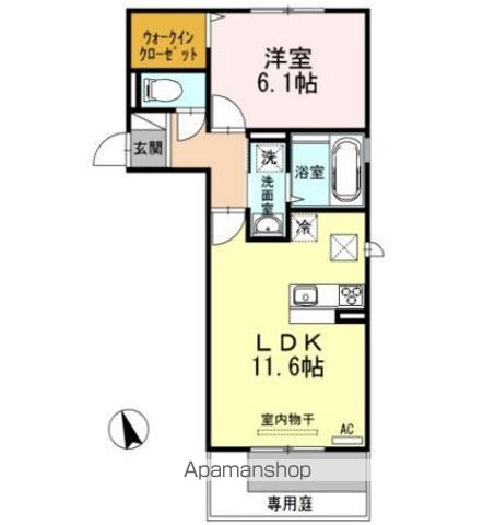 ホワイト　バード　Ⅱ　Ａ棟[1LDK/43.74m2]の間取図