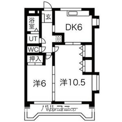 シャルム岐阜[2LDK/52m2]の間取図