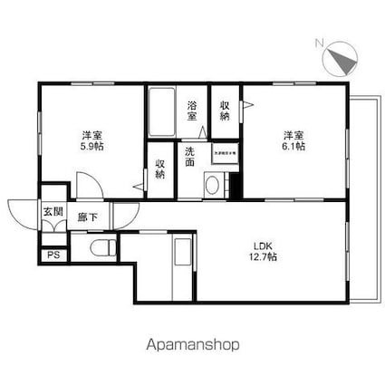メゾン久保[2LDK/56.53m2]の間取図
