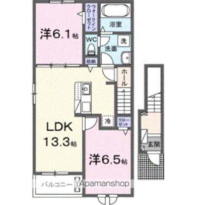 カルムメゾンⅡ[2LDK/59.55m2]の間取図