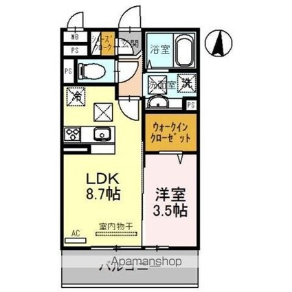 サンライズ湊Ⅱ[1LDK/33.39m2]の間取図