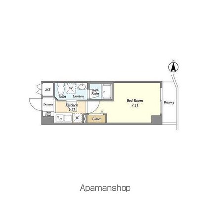 ＤｅＬＣＣＳ西池袋[1K/22.4m2]の間取図