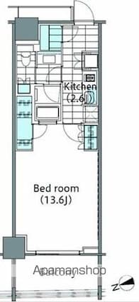 コンフォリア新宿イーストサイドタワー[1K/42.53m2]の間取図