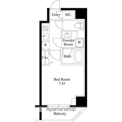 ＰＡＳＥＯ上野御徒町[1K/25.87m2]の間取図