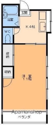 サンクレスト枝松[1K/27m2]の間取図